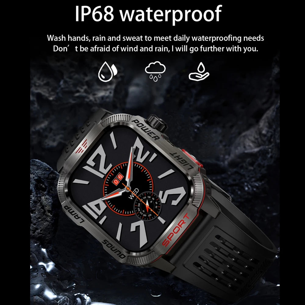 Outdoor GPS Sports Men Smart Watch 600mAh Extra Long Battery 2.01‘’ HD Bluetooth Call Waterproof Smartwatch 2024 New Sport Watch