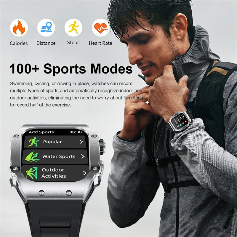 2024 Men Smart Watch 1.91inch Full Touch AMOLED Screen 400mAh Large Battery Waterproof Bluetooth Call Smartwatch For Android ios