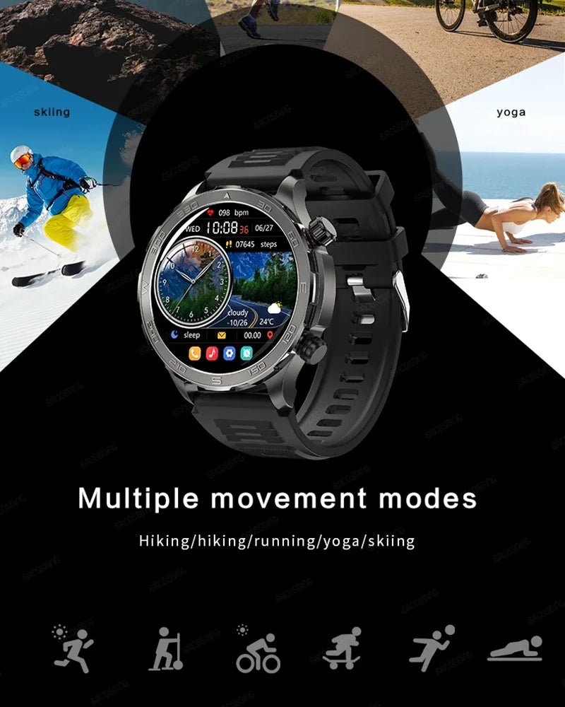 For Huawei Xiaomi 2024 New GPS Track Sports Smart Watch Men Waterproof Heart Rate Blood Oxygen Bluetooth Call Smartwatch Compass