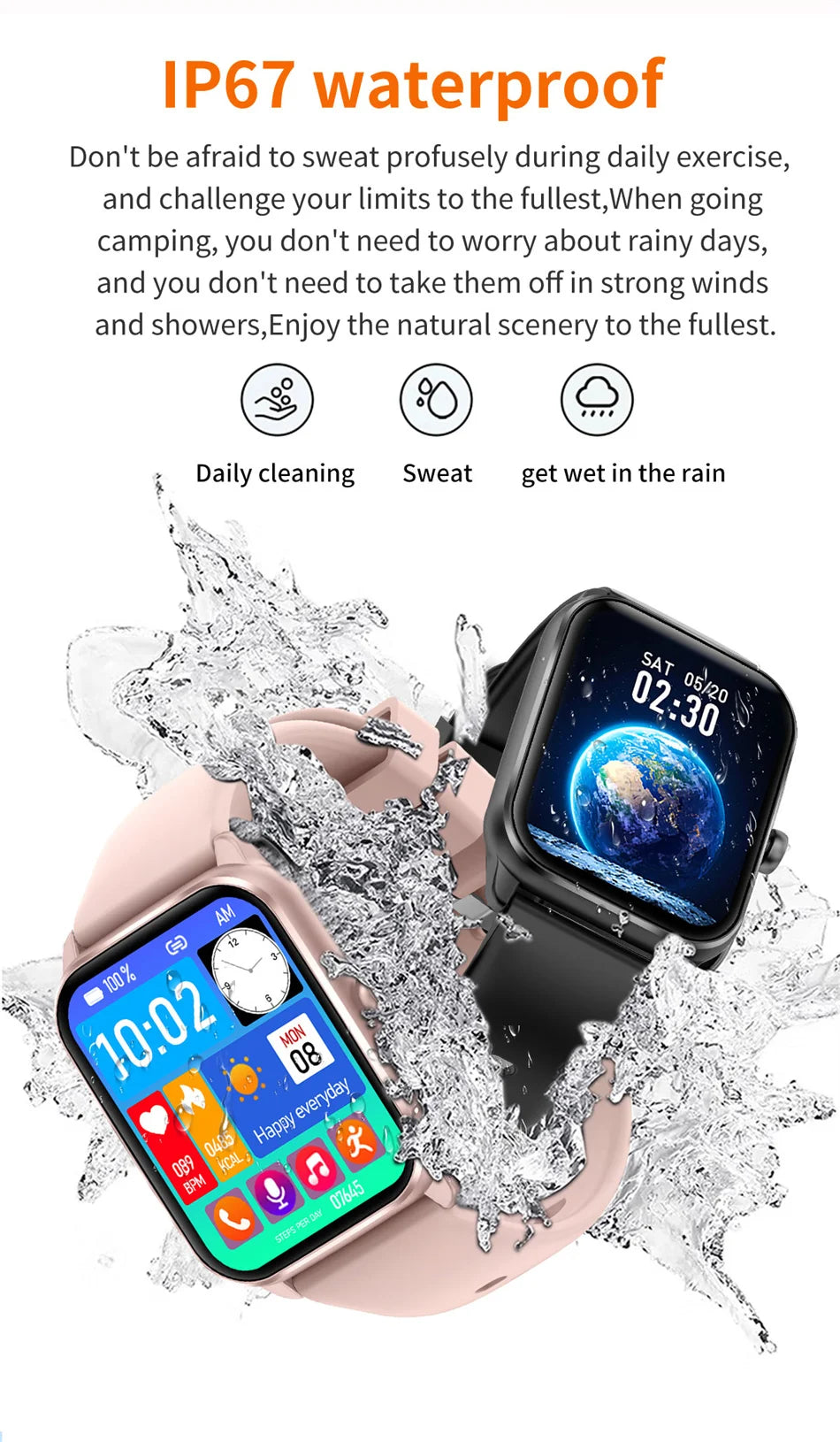 2024 New For Xiaomi Huawei 1.85 inches Bluetooth Call Smartwatch Women Men AMOLED 240*284 HD Pixel Display Smartwatches Ladies