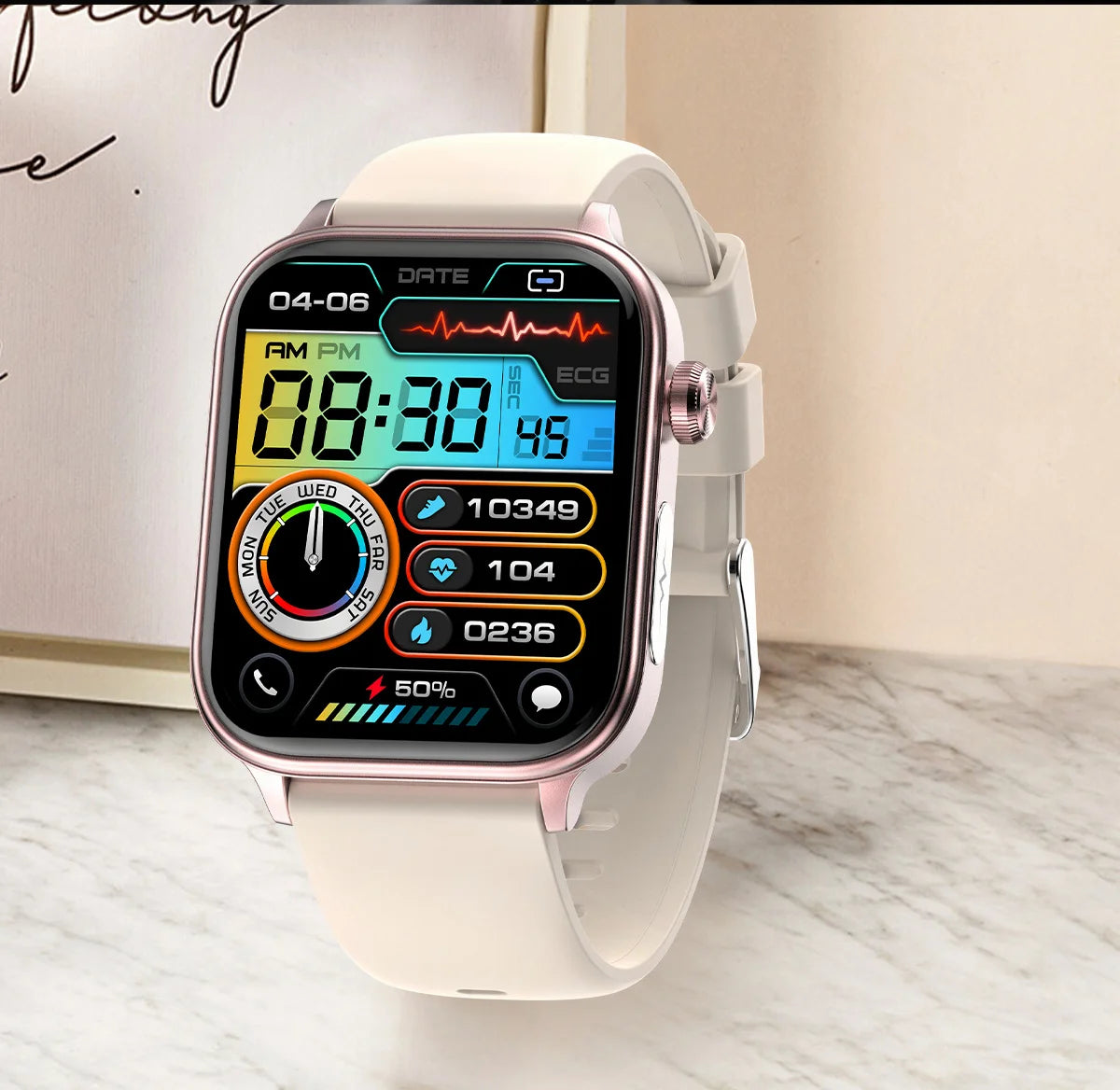 2024 New Medical Grade Smart Watch Women Blood Glucose Watches Uric Acid AI Detector Women Menstrual Health Tracker Smartwatch