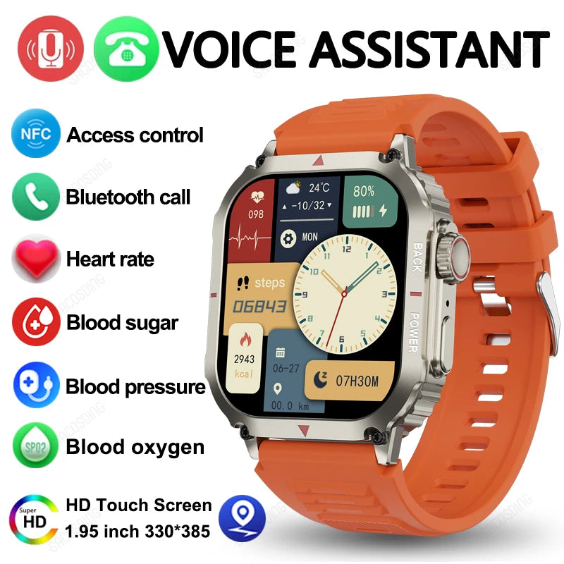 For Huawei 2024 NFC Smart Watch Men GPS Track 330*385 HD AMOLED Screen Compass Heart Rate BT Call IP68 Waterproof SmartWatch New