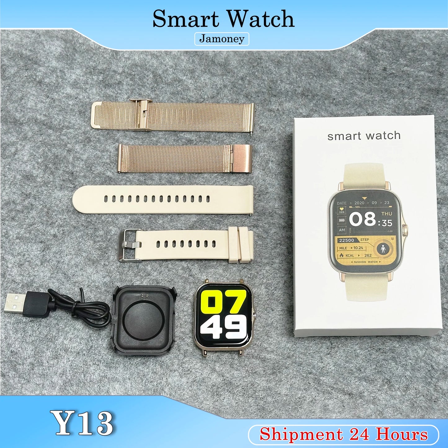 New 2024 Smart Watch Women Men Smartwatch Dial Call Square Smart Clock For Android IOS Fitness Tracker Trosmart Brand Y13