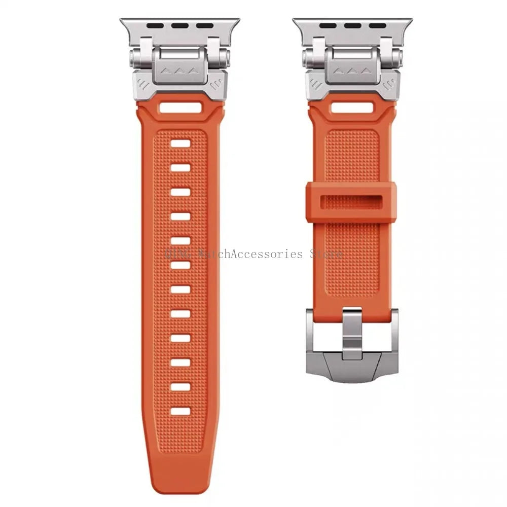 Rubber Straps for Apple Watch Ultra2 49/45/44/42mm Silicone Smartwatch Band for Iwatch 9 SE 8 7 6 5 4 3 42mm TPU Sport Wristbelt