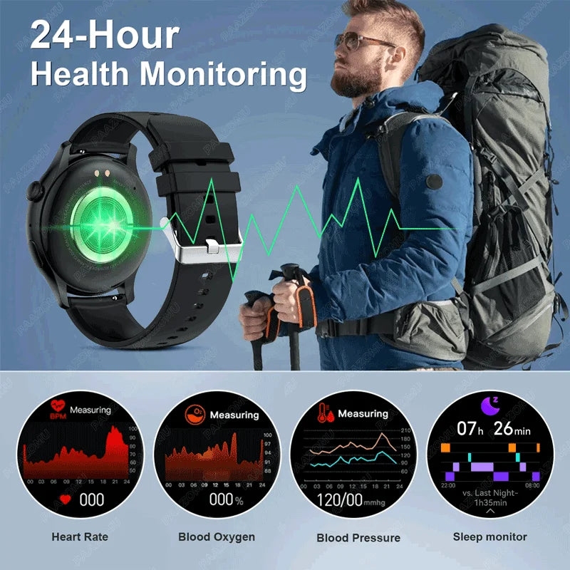 2024 Smart Watch for Men Women 1.43" AMOLED Activity Tracker Heart Rate Sleep Monitor IP68 Waterproof Smartwatch for Android iOS