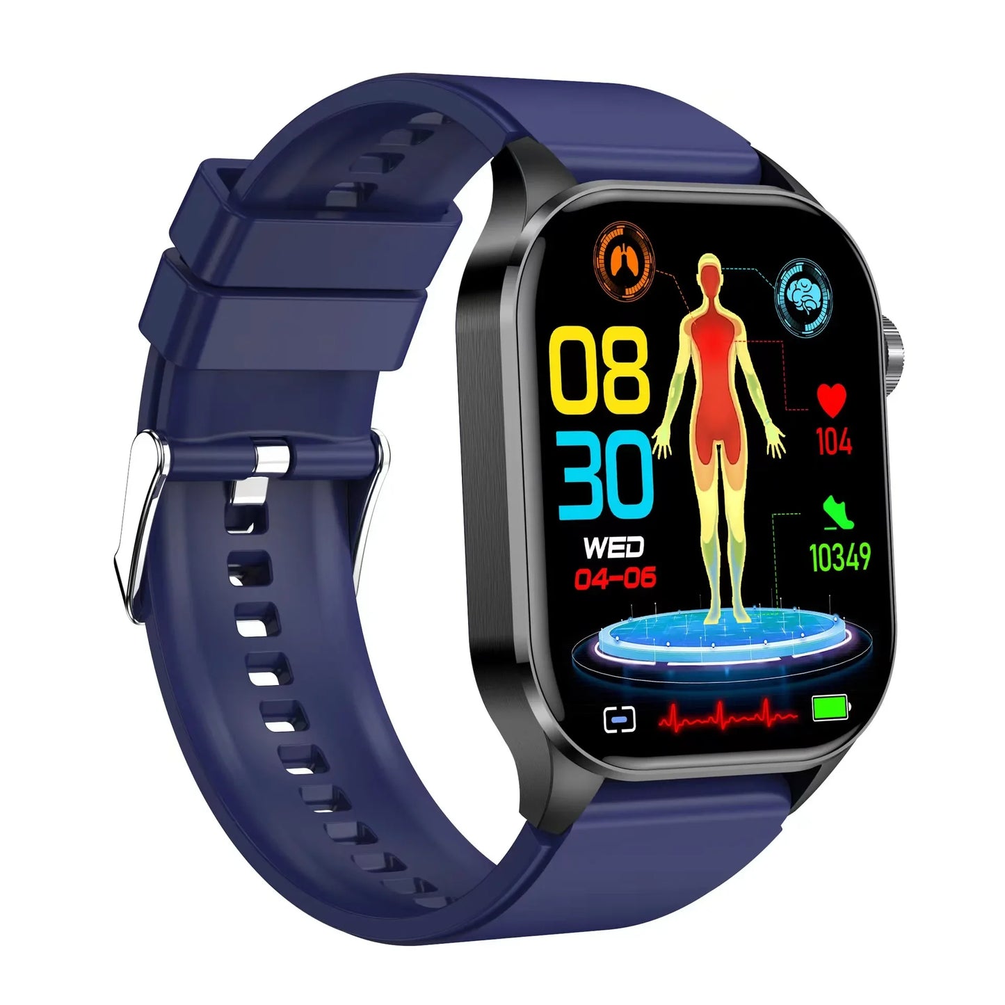 2024 New Smart Watch 2.04" AMOLED Clock ECG Uric Acid Blood Lipid Pressure Oxygen Wristwatch Men Women Bluetooth Call Smartwatch