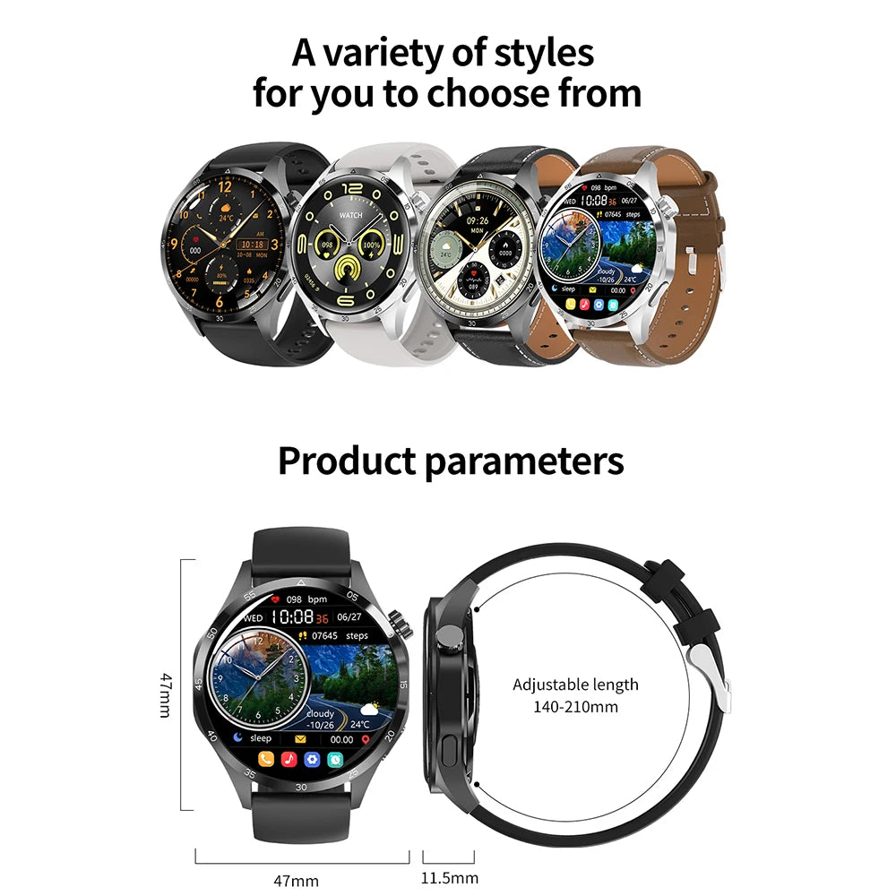 2024 New Watch 4  GPS Smart Watch for Men AMOLED HD Screen Bluetooth Call IP68 Heart Rate Health Monitoring Women's Smartwatch