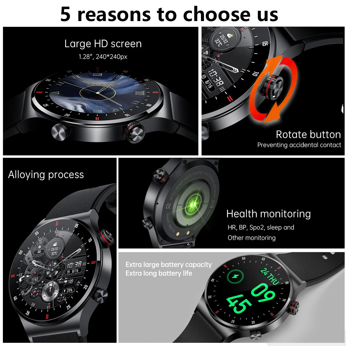 2024 New ECG+PPG Smart Watch Bluetooth Call Men Sports Bracelet NFC Waterproof Custom Watches Men Smartwatch For HUAWEI Xiaomi