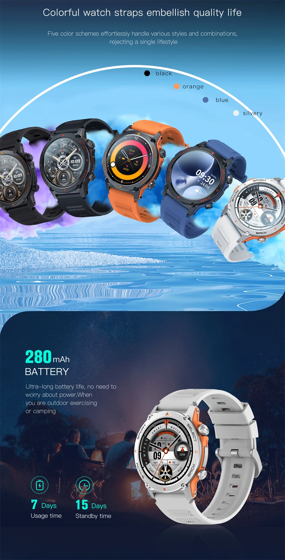 2024 New Smart Watch Men 1.43-inch AMOLED Screen Bluetooth Call Sport Fitness Tracker Sleep Health Monitor Waterproof Smartwatch