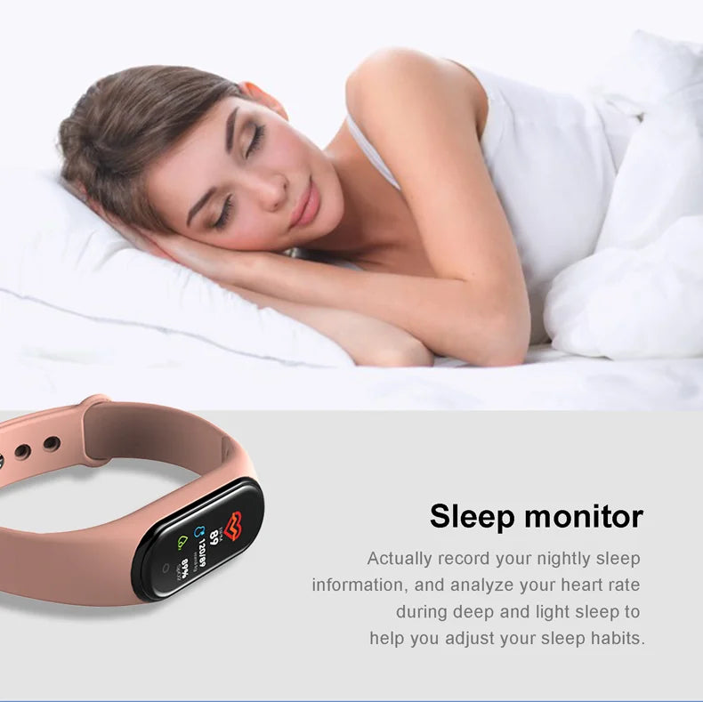 Smart Bracelet Wristband Waterproof Multi-Interface Heart Rate Blood Pressure Pedometer Sports Electric Clock Step for M4