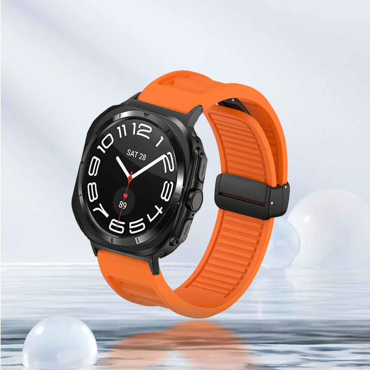 Silicone Magnetic Strap for Samsung Galaxy Watch 7 Ultra 47mm No Gaps Bracelet Wrist Band for Galaxy Watch Ultra Metal Connector