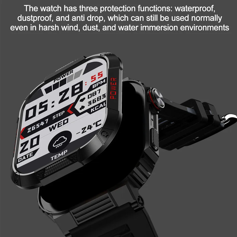 2024 New 2.02-inch Bluetooth Call Smartwatch Men's IP68 Waterproof Sports Watches Heart Rate Smartwatch Men For Huawei Xiaomi