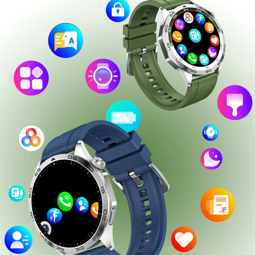 2024 Smartwatch Men NFC 1.43" AMOLED 466*466 HD Screen Always Displays Blue Tooth Call Smartwatch Fitness Sports Waterproof