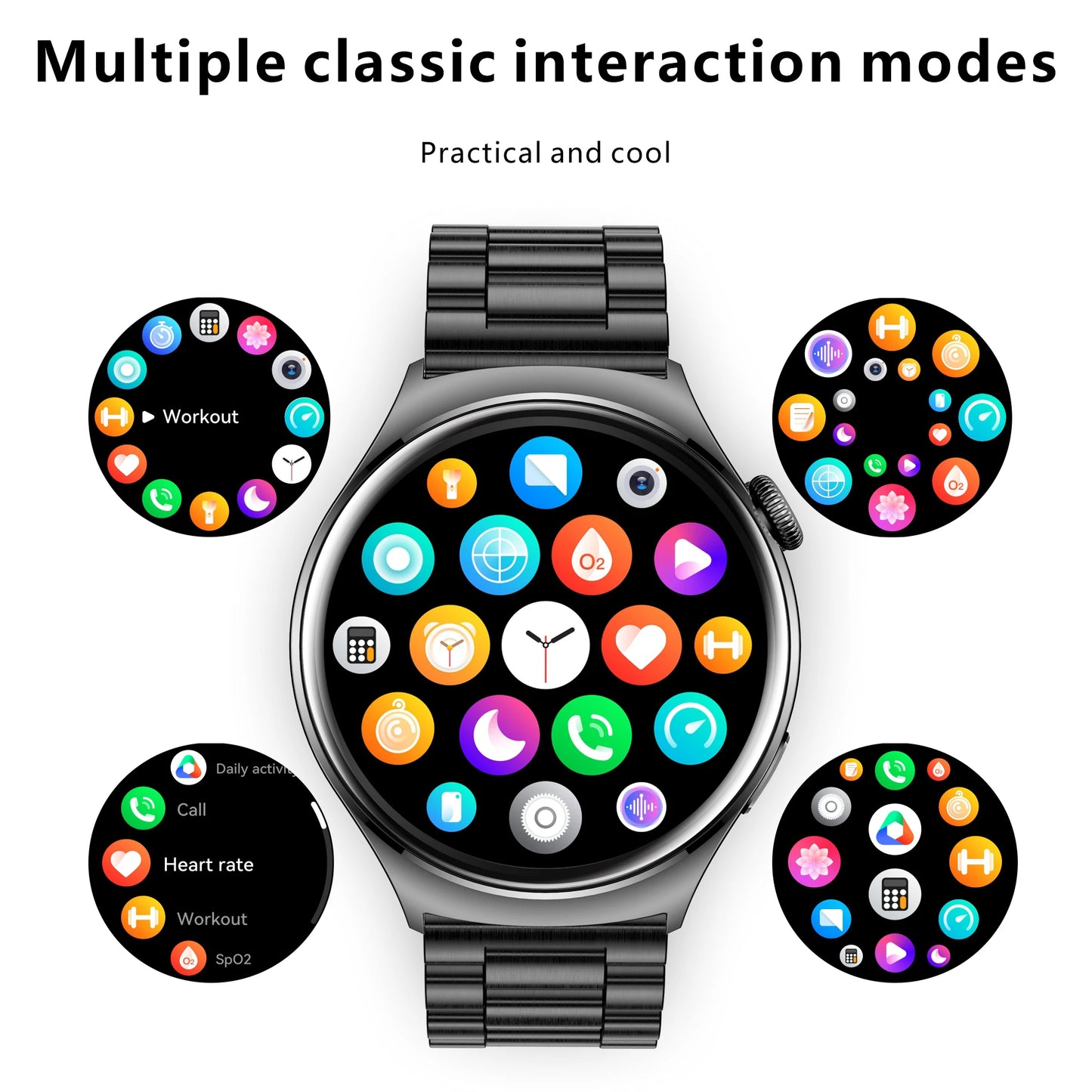 2024 New Fashion Bluetooth Call Smart Watch Women Voice Assistant Custom Dial Watch Health Monitor Sports Fitness Smartwatch Men