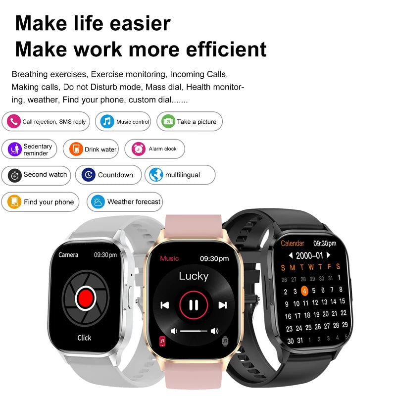 2024 New Smart Watch For Men AMOLED High Definition Screen Bluetooth Call Heart Rate Fitness Sports Waterproof Smartwatch reloj