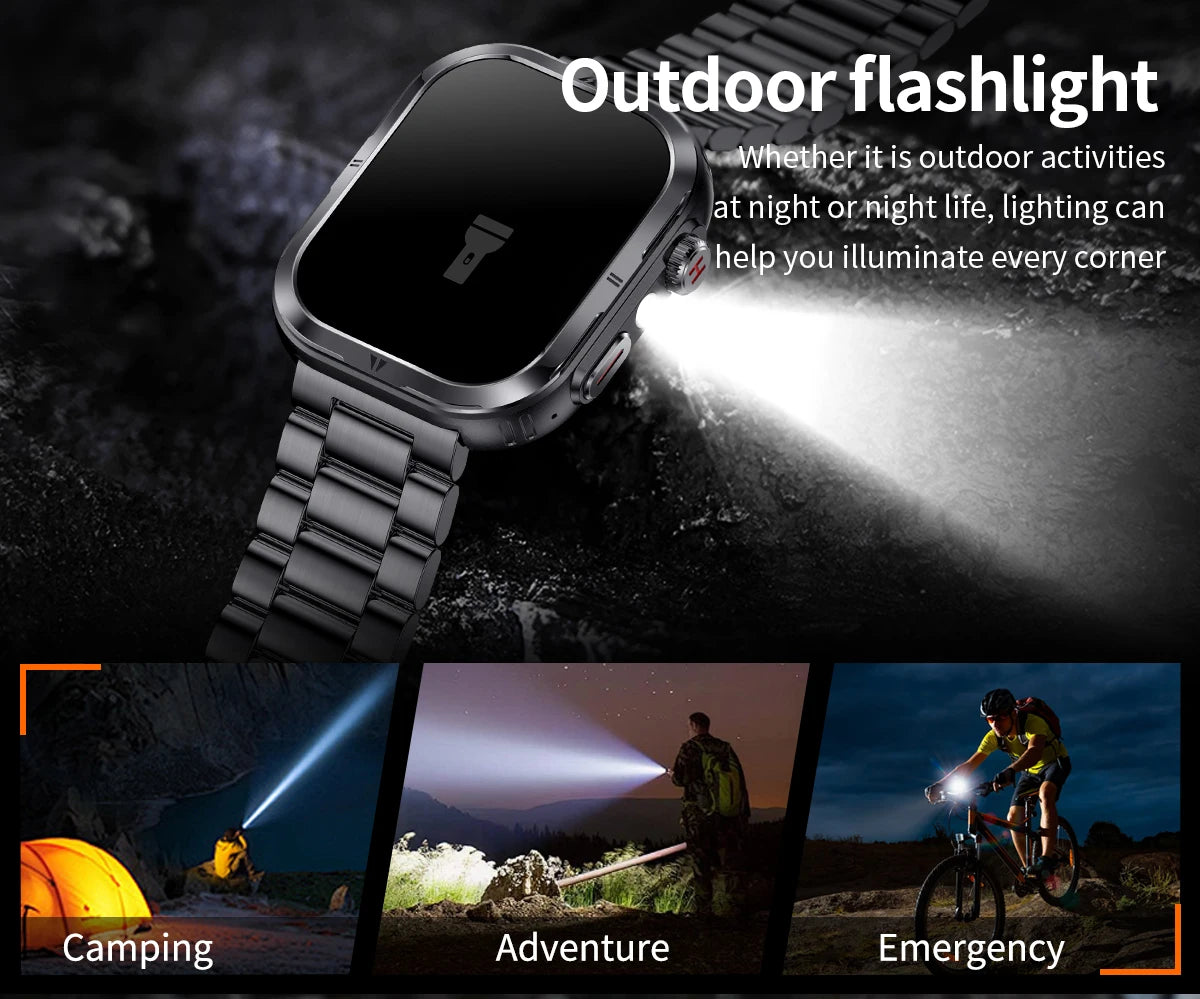 NEW Original Military Men's Smart Watch Bluetooth Call Fitness 5ATM Swim Sports Smartwatch for Women Xiaomi Huawei Android 2024