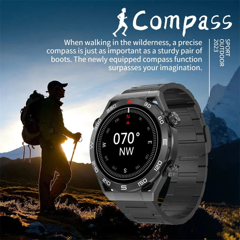 2024 NFC AMOLED Smart Watch Men Custom Dial Answer Call Sport GPS Track Compass IP68 Waterproof Smartwatch For Huawei Ultimate