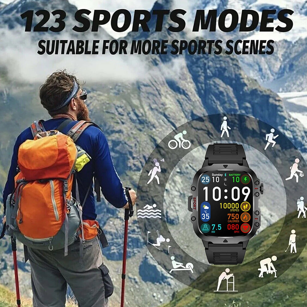 Smart Watch Men For Android IOS 3ATM Waterproof Outdoor Sport Fitness Tracker Heart Rate Monitor Bluetooth Call Smartwatch 2024