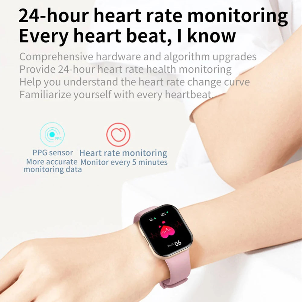 2024 New 1.95" Men Blue Tooth Call Smart Watch Sports Fitness Heart Rate Bracelet Waterproof Music Play Women Fashion Smartwatch