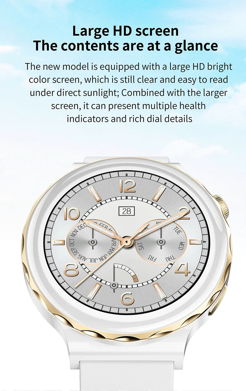 2024 New Fashion Women Smart Watch Full Touch Screen Heart Rate Blood Oxygen Sports Fitness Bracelet Voice Calling Smartwatch