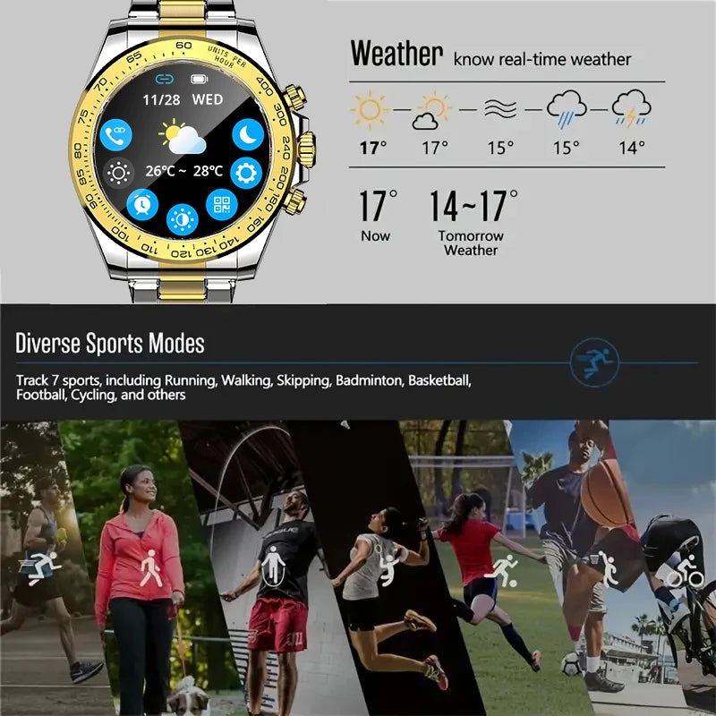 LEFYR AW13 Smart Watch 2024 High-end Men's Smartwatch Men Original Copy Brand Replica Fitness Bluetooth Call Voice Connected