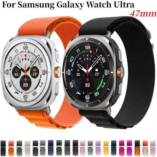 Alpine Loop Nylon Strap For Samsung Galaxy Watch 7 Ultra 47mm Band Sport Bracelet Watchband For Samsung Galaxy Ultra Accessories