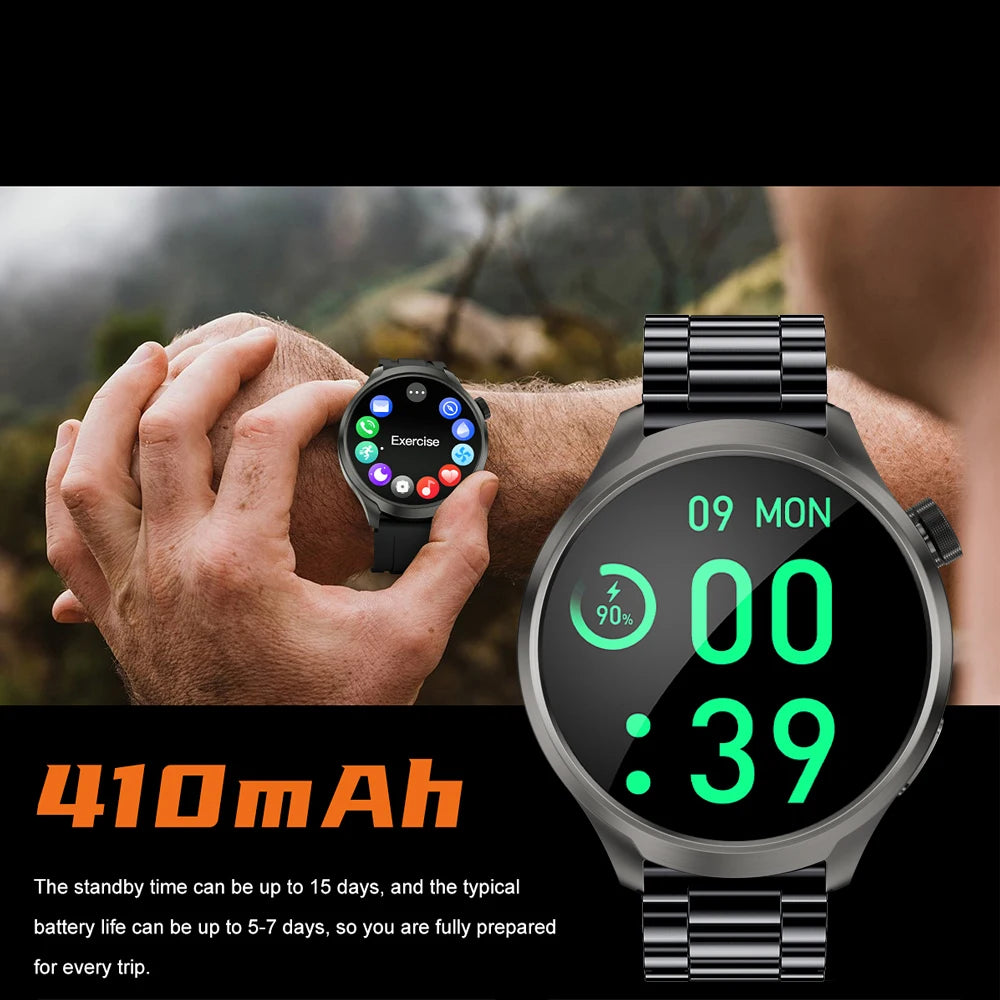 For Huawei Xiaomi 1.85 Inch Large Screen Smart Watch Men Compass 410 mAh Battery Sports Watch Bluetooth Call Man Smartwatch 2024