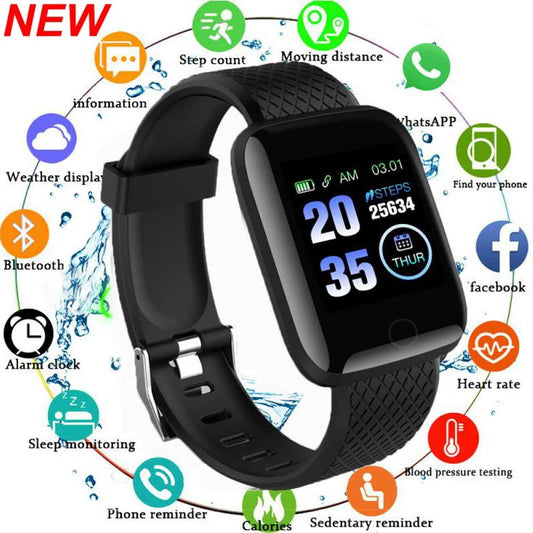 116plus Smart Watch Men Blood Pressure Waterproof Smartwatch Men Heart Rate Monitor Fitness Tracker Watch Sport For Ios Android