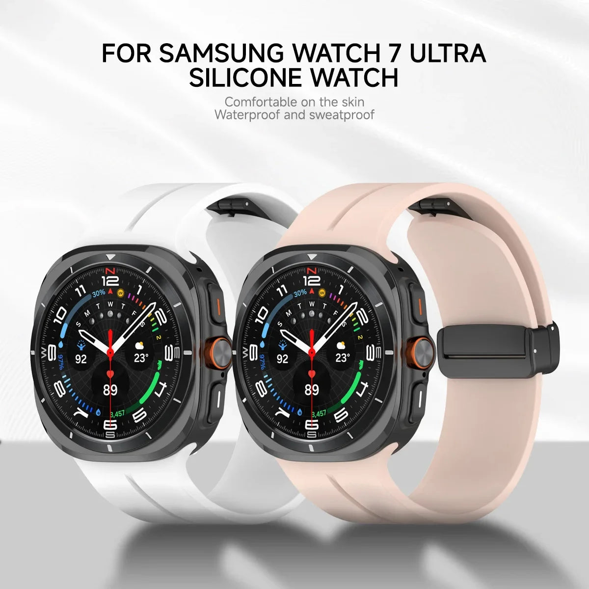 Magnetic Band for Samsung Galaxy Watch 7 Ultra 47mm No Gaps Silicone Strap Bracelet for Galaxy Watch 7 Ultra Watchband Correas