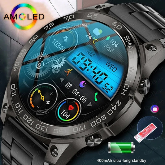 2024 New AMOLED Screen Always Display Time Smartwatch Men Women Siri Voice Assistant Waterproof Bluetooth Call Smart Watch Men