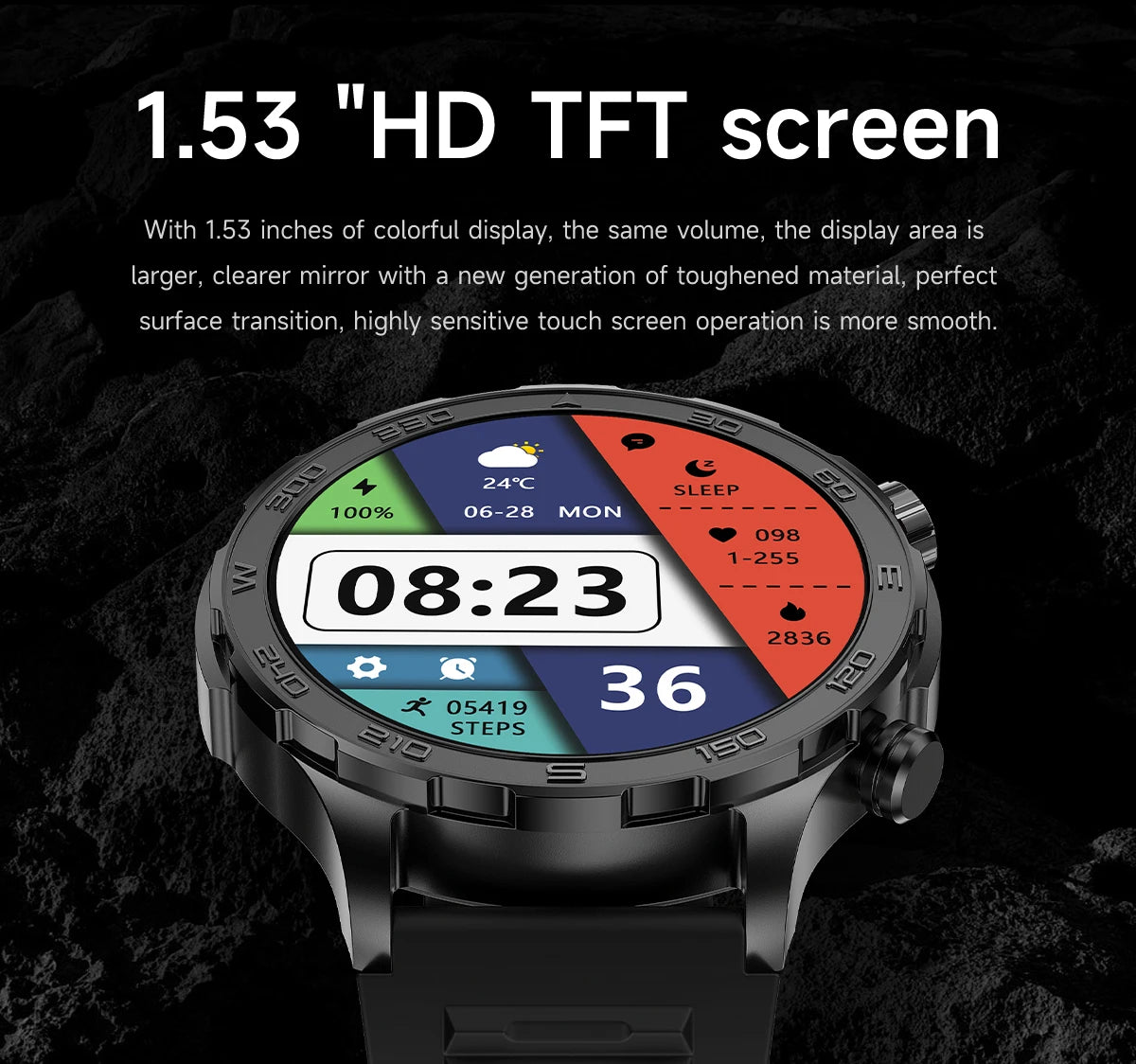 2024 New For Huawei Xiaomi Smart Watch Men AMOLED HD Screen NFC GPS Motion Trail Health Check Bluetooth Call Compass Smartwatch