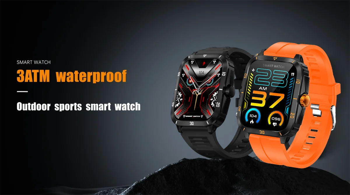 2024 New Outdoor Smart Watch Men 1.96 Inches Screen Bluetooth Call Sport Watches Women 3ATM Waterproof Smartwatch For Swimming