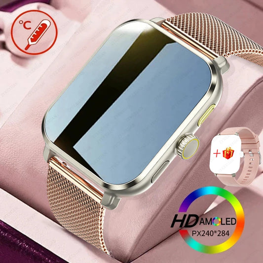 2024 New For Huawei Xiaomi AMOLED Smart Watch Men Blood Sugar Bluetooth Call GPS Sport Tracker IP68 Waterproof Women Smartwatch