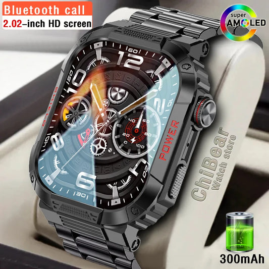 2024 New Smartwatch Men 1.96 Inch Screen 420 mAh for Android IOS Sport Fitness Waterproof Heart rate Bluetooth Call Smart Watch