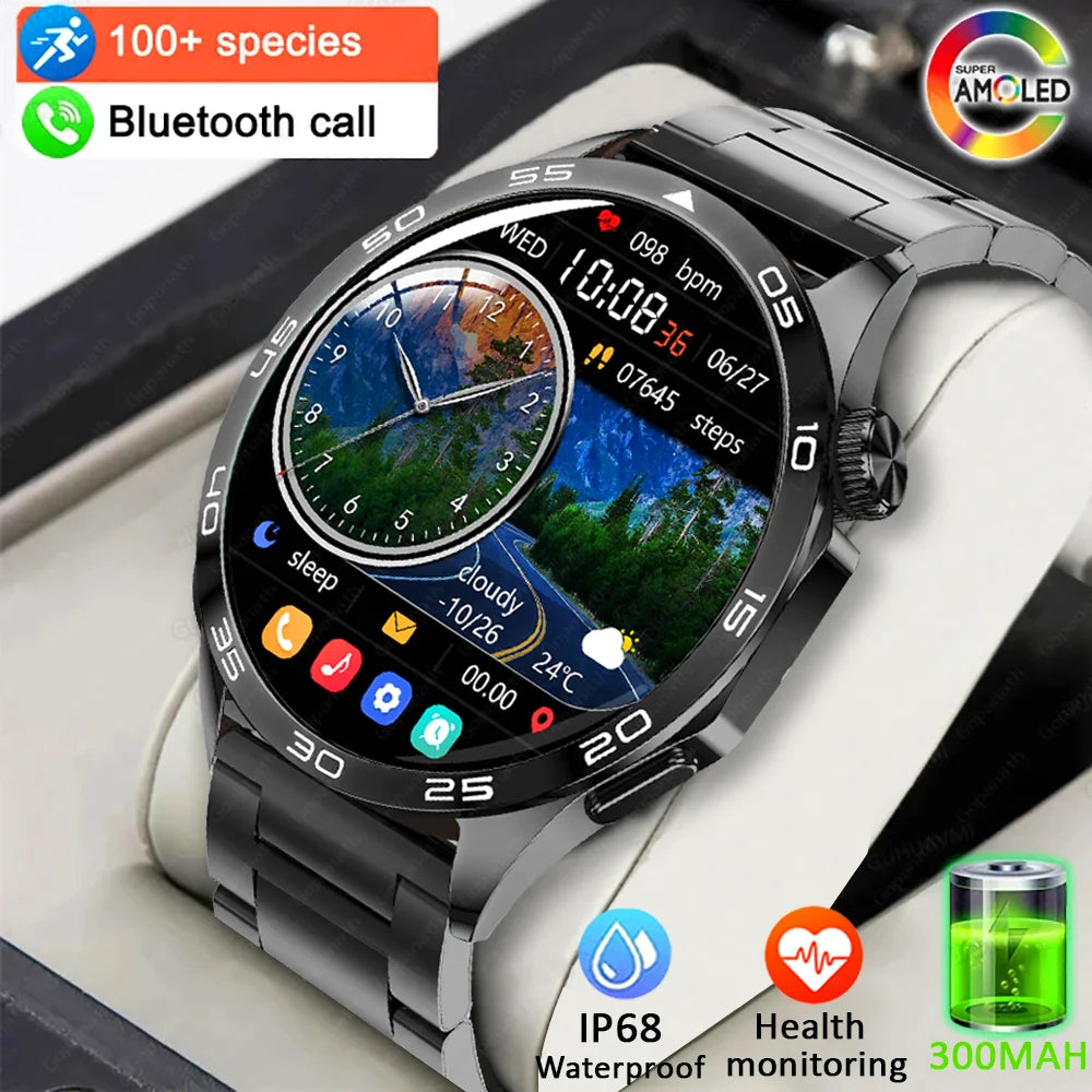 2024 New For Watch 4 Smart Watch Men Bluetooth Call 1.43 inch AMOLED 466*466 HD Screen Business Watch IP68 Waterproof Smartwatch