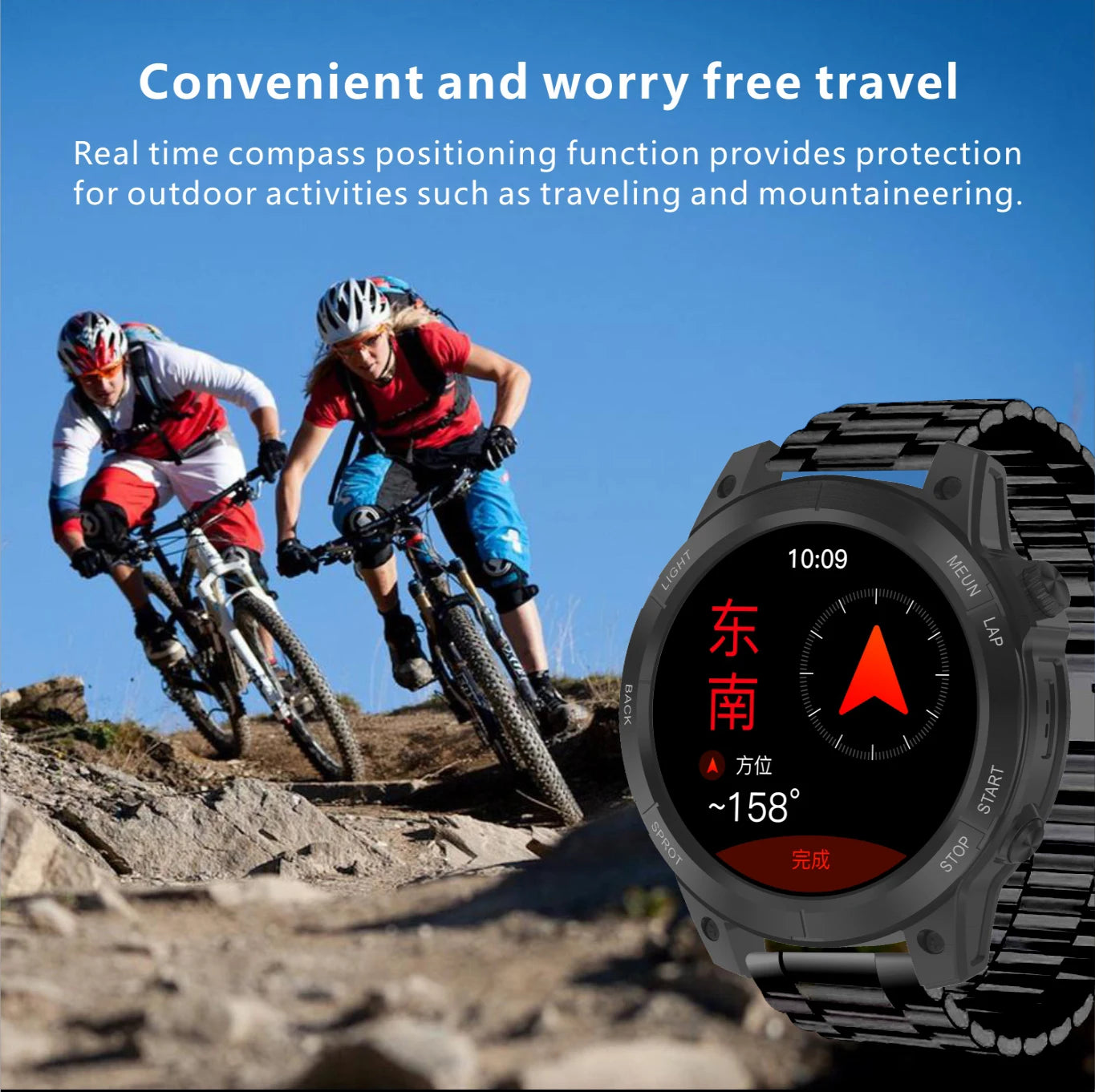 2024 New Men Blue Tooth Call 1.62" Outdoor Smart Watch Compass LED Lighting Map Sport Fitness Music Health Waterproof Smartwatch