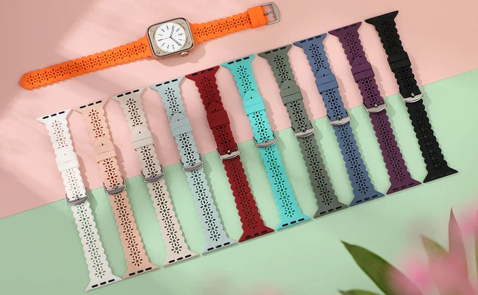 Silicone Straps For Apple Watch 44 mm 40mm 38mm 42mm Ultra 2 49mm Sport Bracelet iwatch Series 9 7 8 6 Se 5 4 3 41mm 45mm band