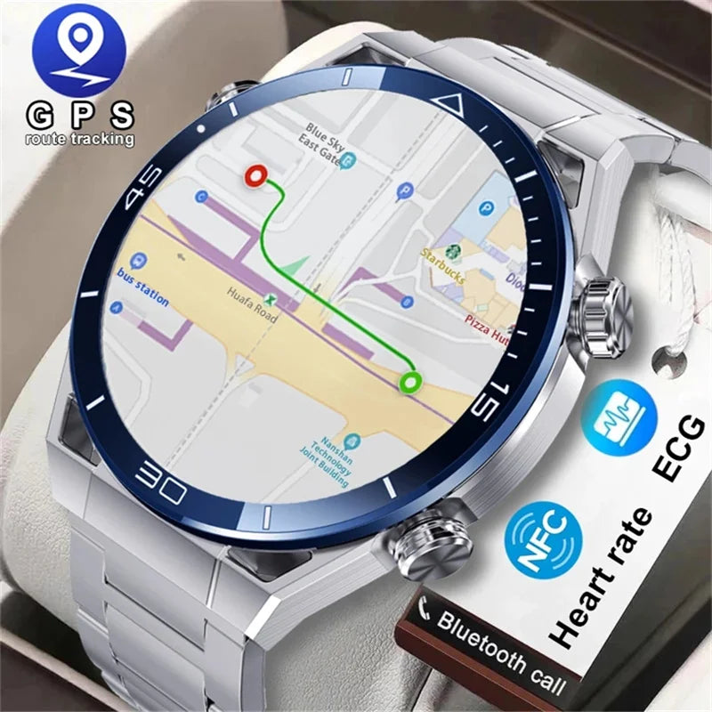 2024 New Smart Watch Men Full Touch Screen Bluetooth Call GPS Track Compass IP68 Heart Rate ECG+PPG Smartwatch For Huawei Xiaomi