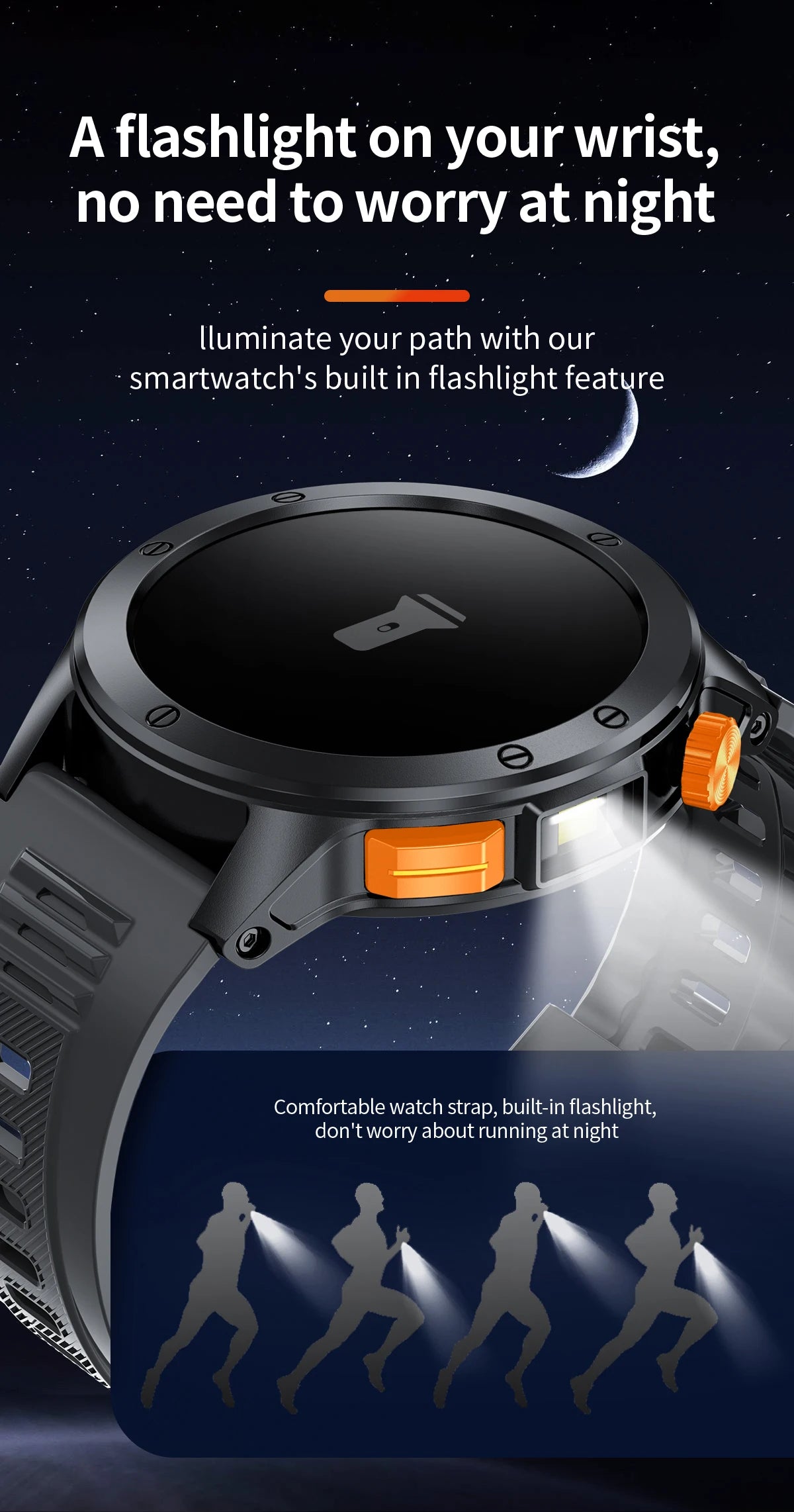 2024 New Smart Watch AMOLED Smart Watch Men with Flashlight Sports Waterproof Fitness Tracker Bluetooth Call Smartwatch Man+Box