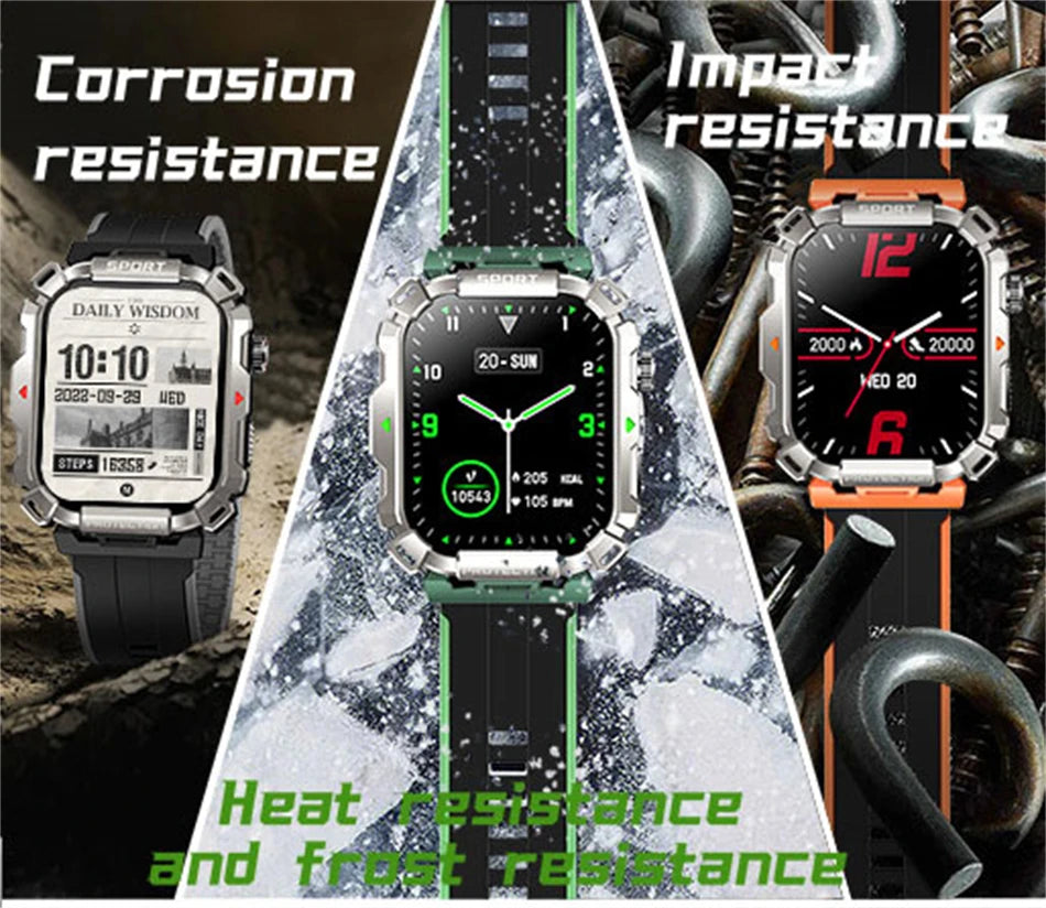 2.01 Inch HD Screen Smartwatch Men Health Monitoring Sports Fitness Tracker IP68 Waterproof Smart Watch 2024 New For Android IOS