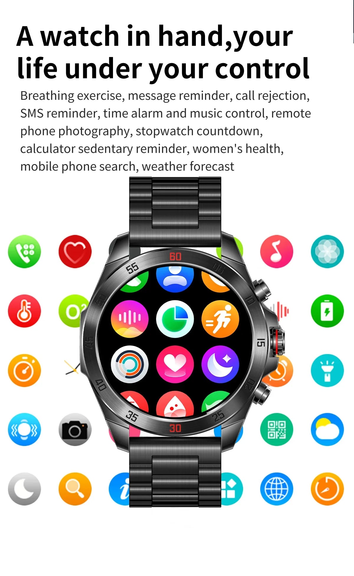 2024 New for Huawei Smart Watch Men AMOLED Screen Heart Rate Bluetooth Call Waterproof Outdoor GPS Smartwatchs for Huawei Xiaomi