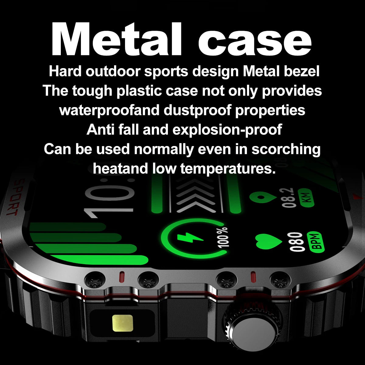 2024 Military Smart Watch Men 2.01 Inch HD Screen Waterproof Health Monitor Outdoor Sport Ai Voice Bluetooth Call Smartwatch