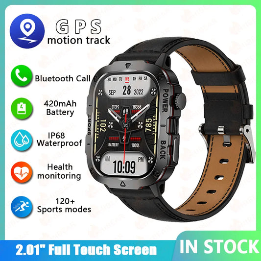 For HUAWEI Military Smart Watch Men IP68 GPS Outdoor 100+Sports Fitness Tracker Health Monitor 2.01" BT Call Smartwatch 2024 New