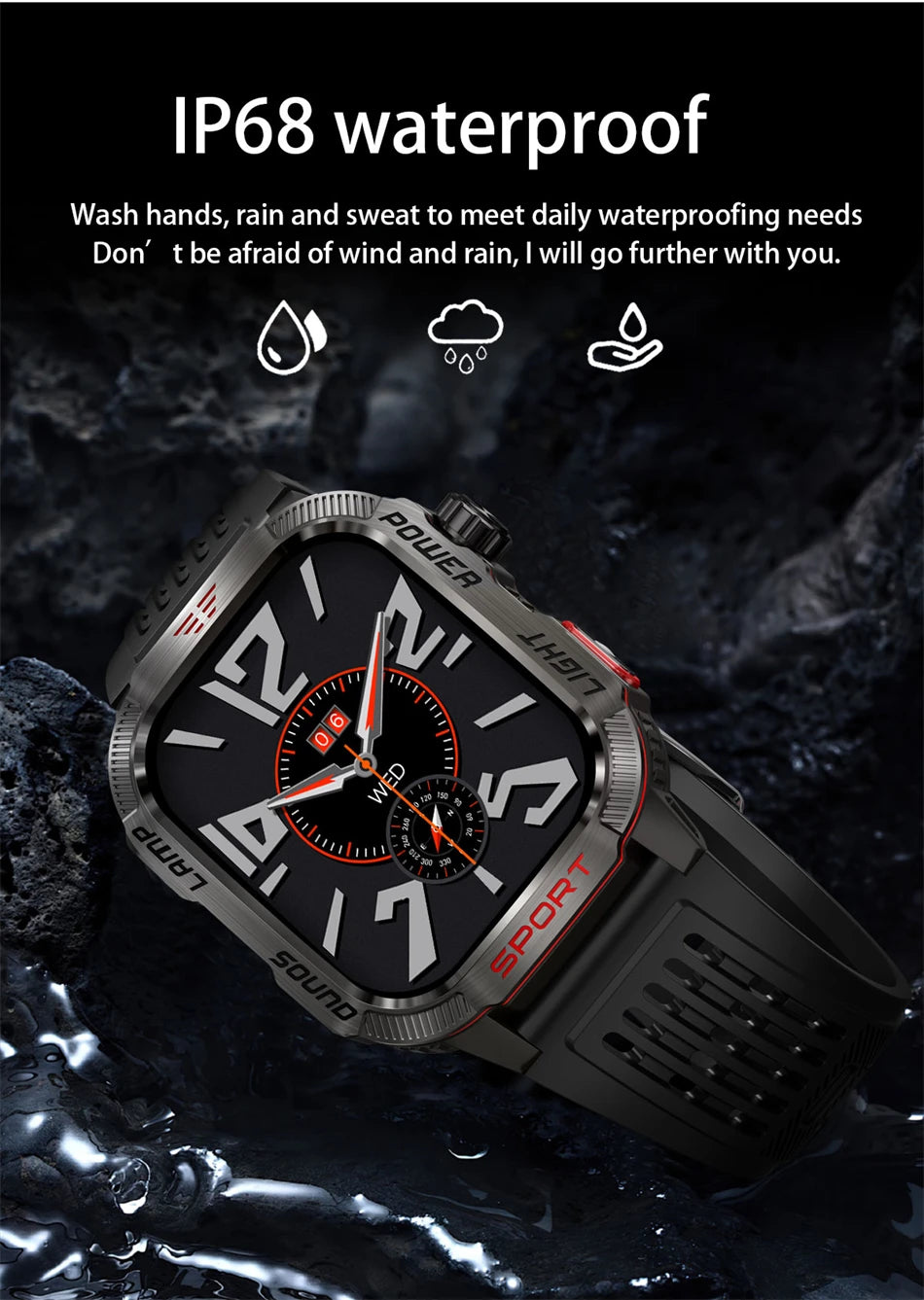 LIGE 2024 Outdoor Men Smart Watch 600 mAh Waterproof Fitness Blood Oxygen Monitoring Bluetooth Call Smartwatch For Xiaomi New