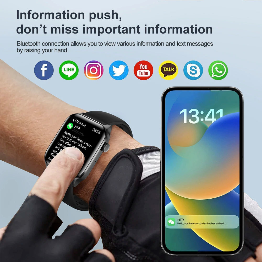 2024 New For Xiaomi Men Smartwatch Bluetooth Call Waterproof Heart Rate Blood Sugar Sport Track Women Smartwatch For Android IOS