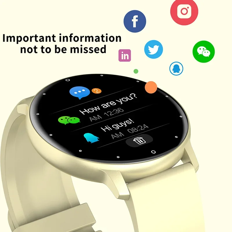 ZL02D Men Smart Watch Full Touch Screen Fitness Tracker IP68 Waterproof Sports Women Smartwatch for Xiaomi Huawei IOS Phone 2024