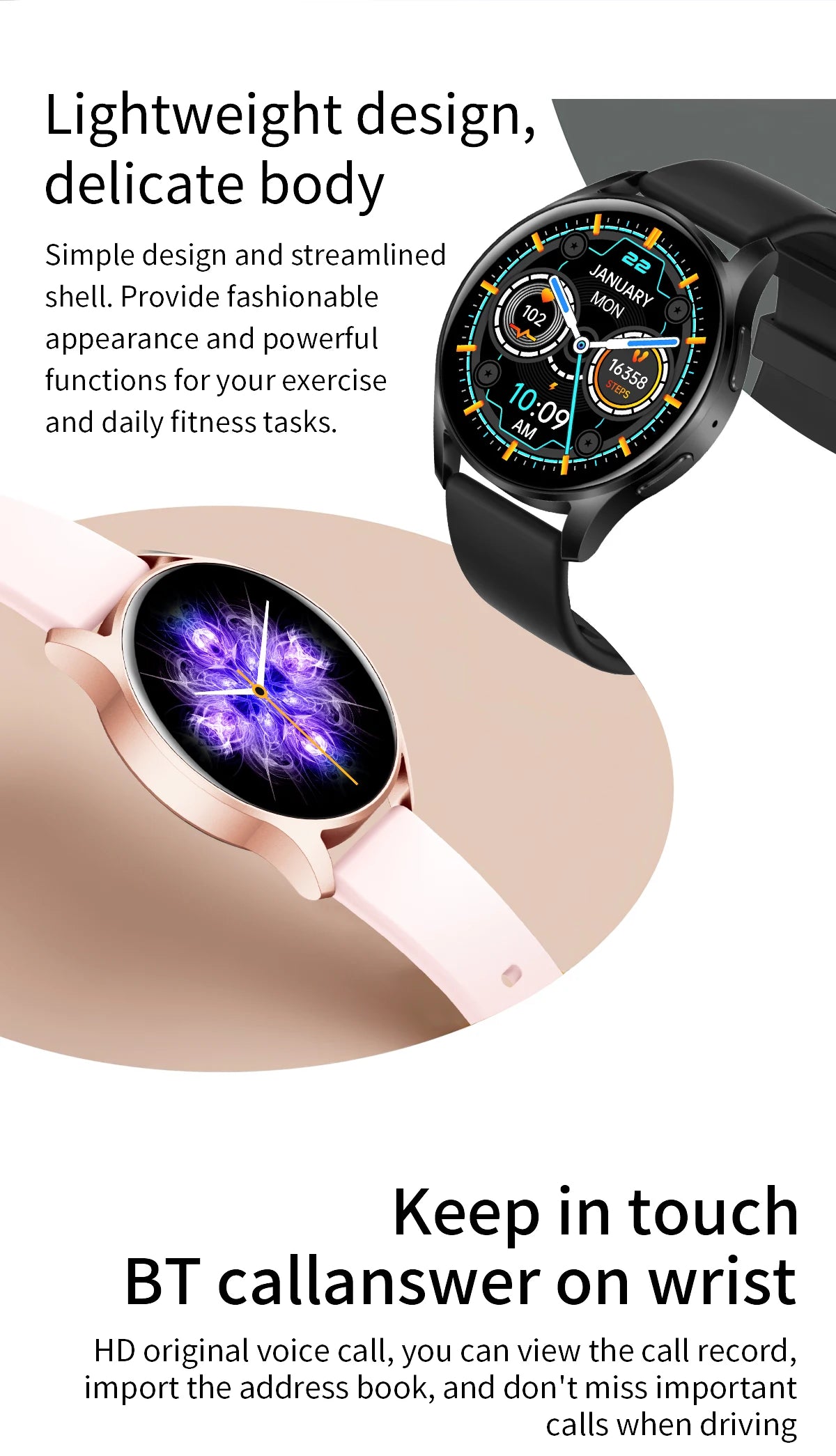 2024 Bluetooth Call Smart Watch Women  Blood Pressure GPS Motion Tracking Bracelet Fashion Waterproof Smartwatch For Men New+Box