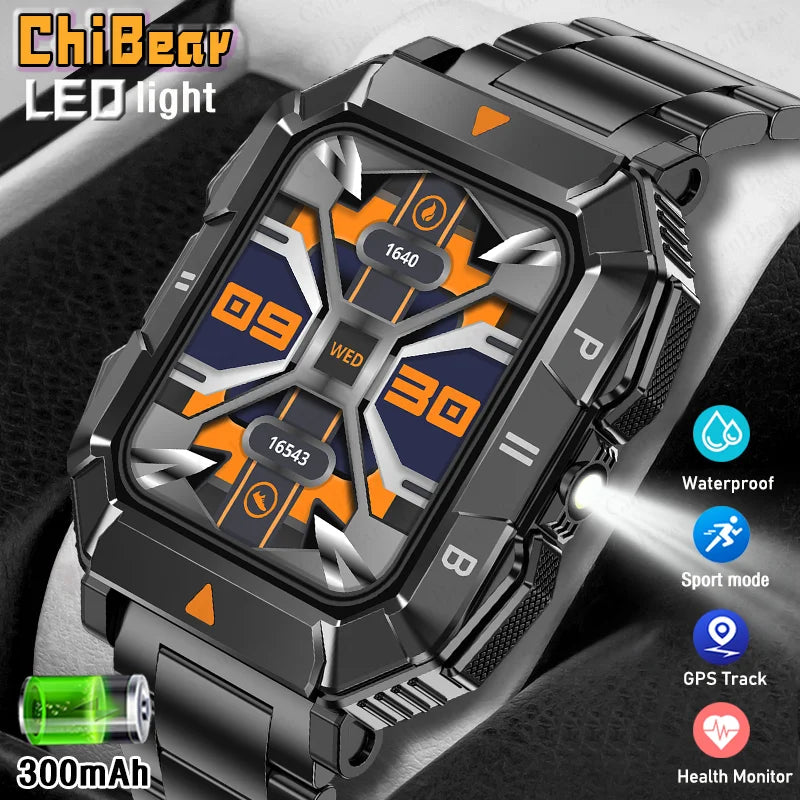 2024 New GPS Sport Track  Smart Watch 1.83 Full Touch Screen Outdoor LED Light Fitness Bluetooth Call Smartwatch For Men Women