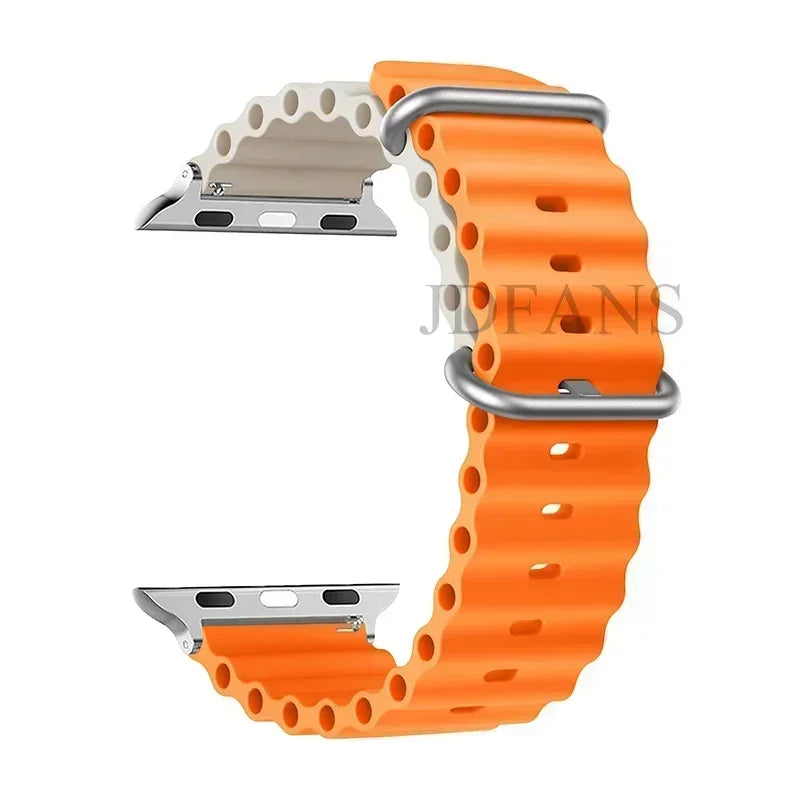 Ocean strap For Apple watch Ultra 49mm band 44mm 45mm 40mm 41mm 42mm silicone Original 1:1 bracelet iWatch series 8 7 6 5 4 9 se