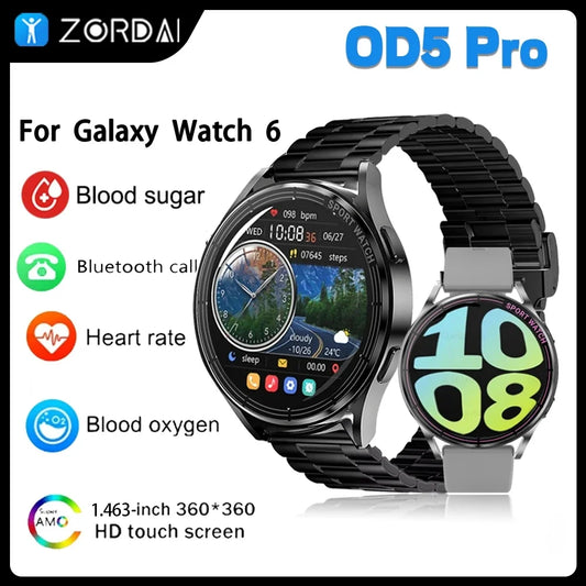 Zordai OD5 Pro Smart Watch 2024 For Galaxy Watch 6 Bluetooth Call HD Screen NFC IP68 Waterproof Sport Fitness Smartwatch for Men